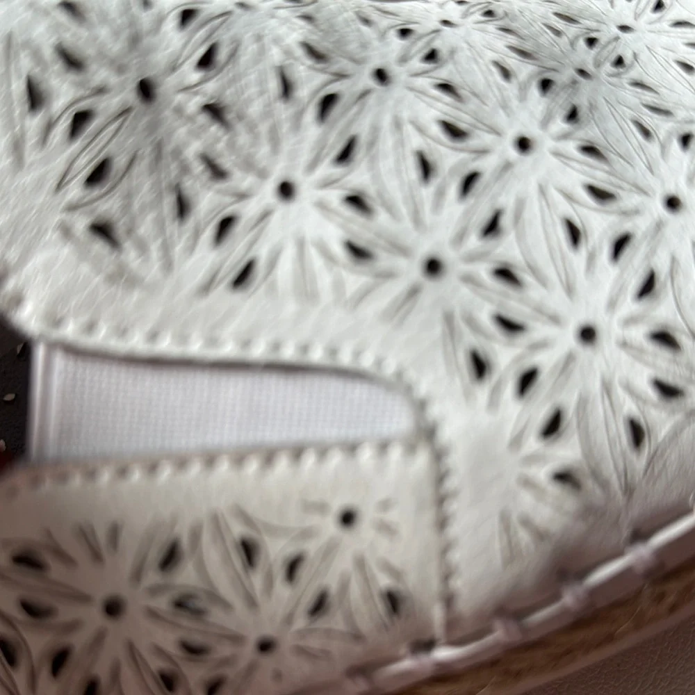 Denim&Co Cream Espadrilles Casual Slip-On